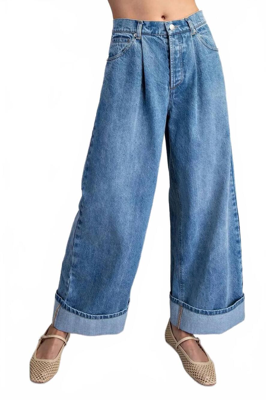 NEW EE:SOME women's stone washed cinch back jeans in denim